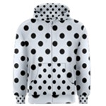 Polka Dots - Black on Pastel Blue Men s Zipper Hoodie