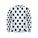 Polka Dots - Black on Pastel Blue Kid s Sweatshirt