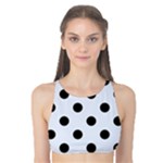 Polka Dots - Black on Pastel Blue Tank Bikini Top