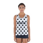 Polka Dots - Black on Pastel Blue Women s Sport Tank Top