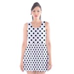 Polka Dots - Black on Pastel Blue Scoop Neck Skater Dress
