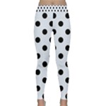 Polka Dots - Black on Pastel Blue Yoga Leggings