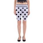 Polka Dots - Black on Pastel Blue Yoga Cropped Leggings