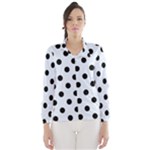 Polka Dots - Black on Pastel Blue Wind Breaker (Women)