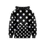 Polka Dots - Pastel Blue on Black Kid s Pullover Hoodie