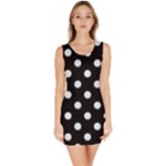 Polka Dots - Pastel Blue on Black Bodycon Dress
