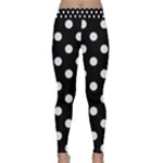 Polka Dots - Pastel Blue on Black Yoga Leggings