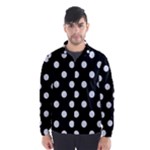 Polka Dots - Pastel Blue on Black Wind Breaker (Men)