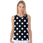 Polka Dots - Pastel Blue on Black Women s Basketball Tank Top