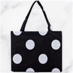 Polka Dots - Pastel Blue on Black Mini Tote Bag