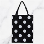 Polka Dots - Pastel Blue on Black Classic Tote Bag
