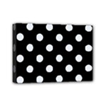Polka Dots - Pastel Blue on Black Mini Canvas 7  x 5  (Stretched)