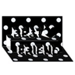 Polka Dots - Pastel Blue on Black Best Friends 3D Greeting Card (8x4)