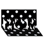 Polka Dots - Pastel Blue on Black MOM 3D Greeting Card (8x4)