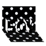 Polka Dots - Pastel Blue on Black BOY 3D Greeting Card (7x5)