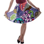 Q Pattern A-line Skater Skirt