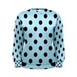 Polka Dots - Black on Light Blue Women s Sweatshirt
