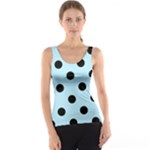 Polka Dots - Black on Light Blue Tank Top