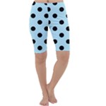 Polka Dots - Black on Light Blue Cropped Leggings