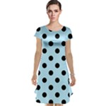 Polka Dots - Black on Light Blue Cap Sleeve Nightdress