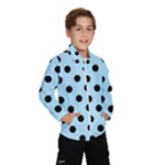 Polka Dots - Black on Light Blue Wind Breaker (Kids)