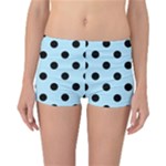 Polka Dots - Black on Light Blue Reversible Boyleg Bikini Bottoms