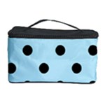 Polka Dots - Black on Light Blue Cosmetic Storage Case