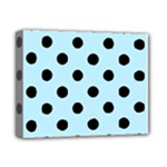 Polka Dots - Black on Light Blue Deluxe Canvas 14  x 11  (Stretched)