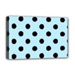 Polka Dots - Black on Light Blue Deluxe Canvas 18  x 12  (Stretched)