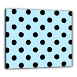 Polka Dots - Black on Light Blue Canvas 24  x 20  (Stretched)