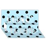 Polka Dots - Black on Light Blue Best Friends 3D Greeting Card (8x4)