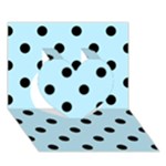 Polka Dots - Black on Light Blue Heart 3D Greeting Card (7x5)