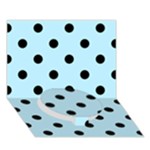 Polka Dots - Black on Light Blue Circle Bottom 3D Greeting Card (7x5)