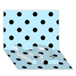 Polka Dots - Black on Light Blue LOVE Bottom 3D Greeting Card (7x5)
