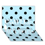 Polka Dots - Black on Light Blue YOU ARE INVITED 3D Greeting Card (7x5)