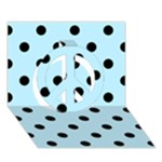 Polka Dots - Black on Light Blue Peace Sign 3D Greeting Card (7x5)