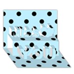 Polka Dots - Black on Light Blue Miss You 3D Greeting Card (7x5)