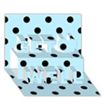 Polka Dots - Black on Light Blue Get Well 3D Greeting Card (7x5)