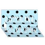 Polka Dots - Black on Light Blue Congrats Graduate 3D Greeting Card (8x4)