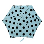 Polka Dots - Black on Light Blue Mini Umbrella