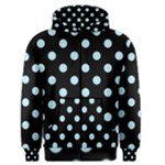 Polka Dots - Light Blue on Black Men s Zipper Hoodie