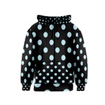 Polka Dots - Light Blue on Black Kid s Zipper Hoodie