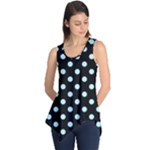 Polka Dots - Light Blue on Black Sleeveless Tunic