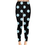 Polka Dots - Light Blue on Black Women s Leggings