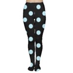 Polka Dots - Light Blue on Black Women s Tights