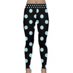 Polka Dots - Light Blue on Black Yoga Leggings