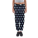 Polka Dots - Light Blue on Black Women s Jogger Sweatpants