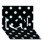 Polka Dots - Light Blue on Black I Love You 3D Greeting Card (7x5)