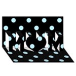 Polka Dots - Light Blue on Black MOM 3D Greeting Card (8x4)