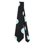 Polka Dots - Light Blue on Black Necktie (Two Side)